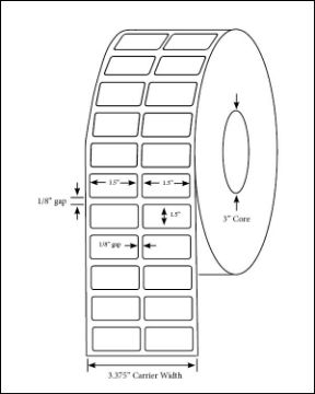 5 X 4 Inkjet Printer Roll Labels - Matte White Permanent Paper - 3 Core  ID - 6 Roll OD - 640/Roll, LD54IJ3PM